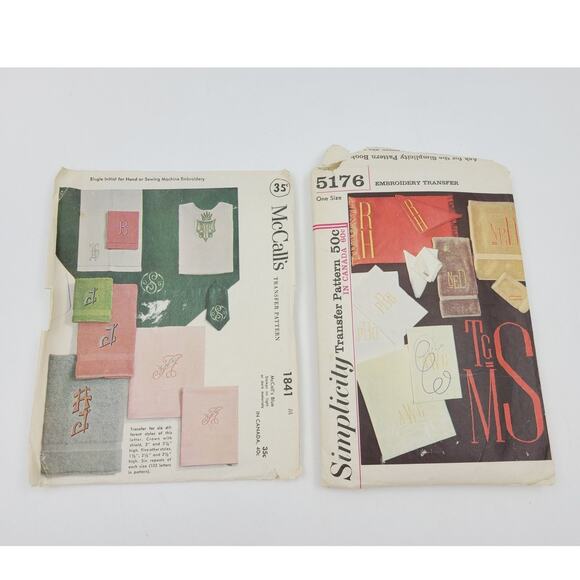 Lot of 4 Vintage Patterns (Embroidery & Monogram) - Picture 2 of 5